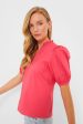 Watermelon Ruffle Leigh Blouse Hot on Sale