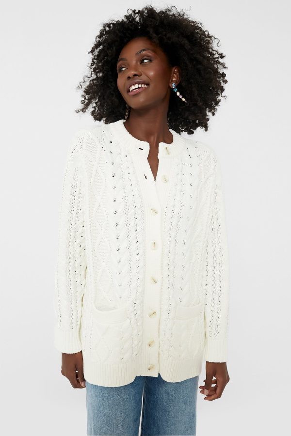 White Cotton Abigail Cardigan Sale