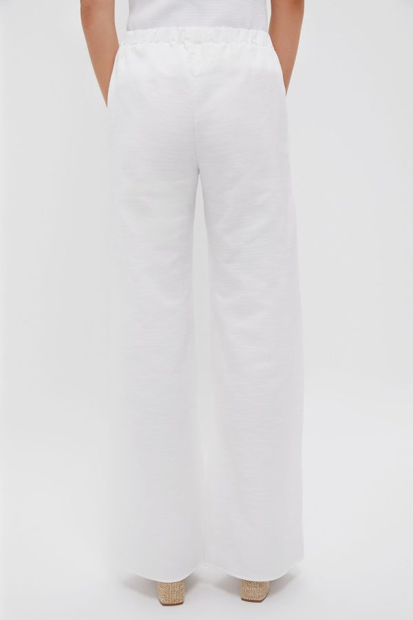 White Anish Textured Pants Sale