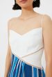 White & Blue Stripe Linen Maxi Dress Fashion