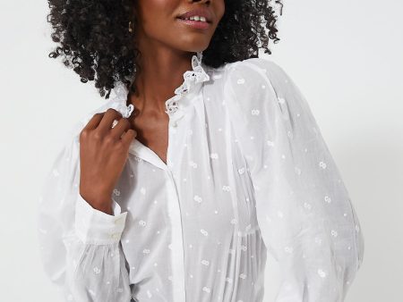 White Broderie Anglaise Terzali Blouse Sale