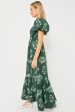 Viridian Stamped Bouquets Gabrielle Dress Online Hot Sale