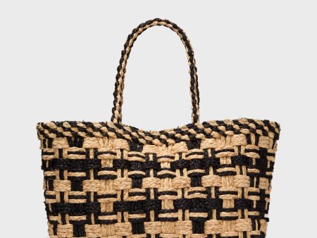 Black and Natural Cyrus Tote Online Sale