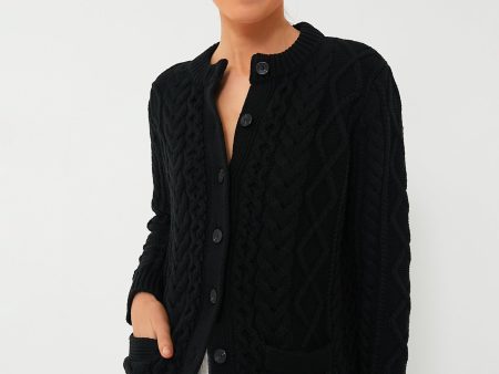 Black Cotton Abigail Cardigan Online now