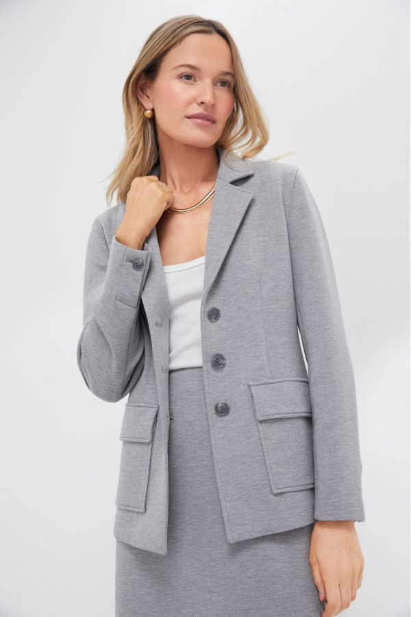 Gray Herringbone Jeanne Jacket For Cheap