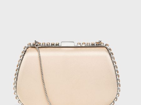 Nude Bijou Crystal Clutch For Cheap