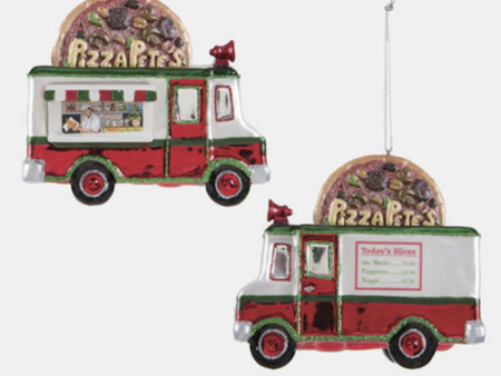 SIDEWALK SALE ITEM - Glass Ornament - Pizza Truck Discount